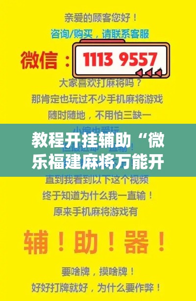 教程开挂辅助“微乐福建麻将万能开挂器	”(透视挂)辅助透视教程