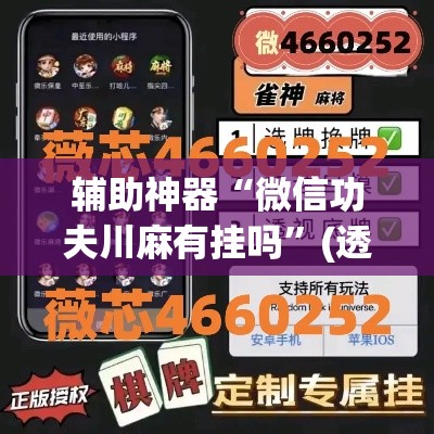 辅助神器“微信功夫川麻有挂吗”(透视挂)辅助透视教程