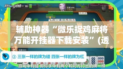 辅助神器“微乐捉鸡麻将万能开挂器下载安装	”(透视挂)辅助透视教程