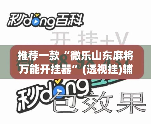 推荐一款“微乐山东麻将万能开挂器”(透视挂)辅助透视教程