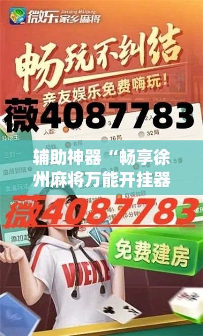 辅助神器“畅享徐州麻将万能开挂器”(透视挂)辅助透视教程