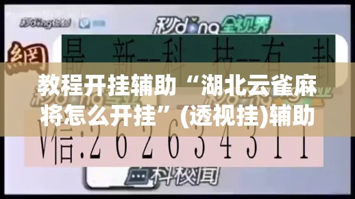 教程开挂辅助“湖北云雀麻将怎么开挂”(透视挂)辅助透视教程