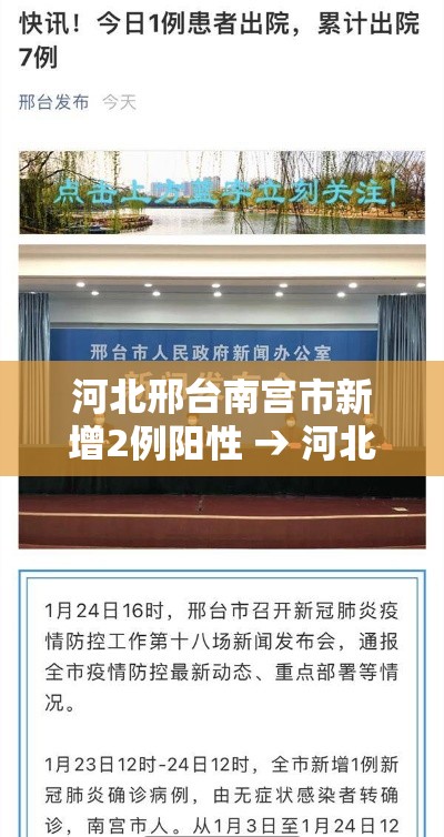 河北邢台南宫市新增2例阳性 → 河北邢台南宫市新冠检测阳性