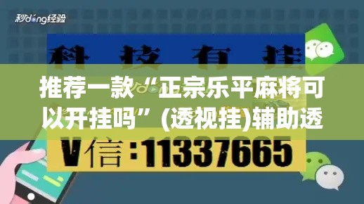推荐一款“正宗乐平麻将可以开挂吗”(透视挂)辅助透视教程