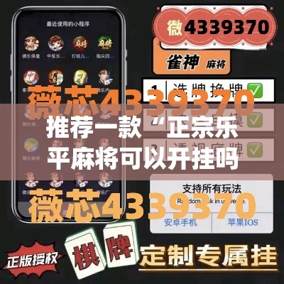 推荐一款“正宗乐平麻将可以开挂吗	”(透视挂)辅助透视教程