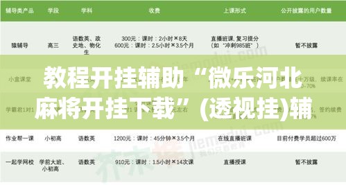 教程开挂辅助“微乐河北麻将开挂下载”(透视挂)辅助透视教程
