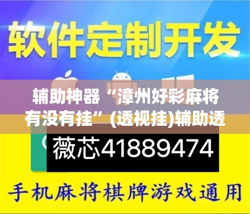 辅助神器“漳州好彩麻将有没有挂”(透视挂)辅助透视教程