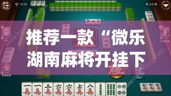 推荐一款“微乐湖南麻将开挂下载最新版	”(透视挂)辅助透视教程
