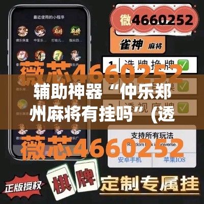 辅助神器“仲乐郑州麻将有挂吗”(透视挂)辅助透视教程