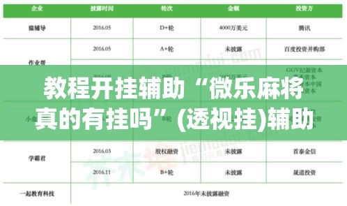 教程开挂辅助“微乐麻将真的有挂吗”(透视挂)辅助透视教程