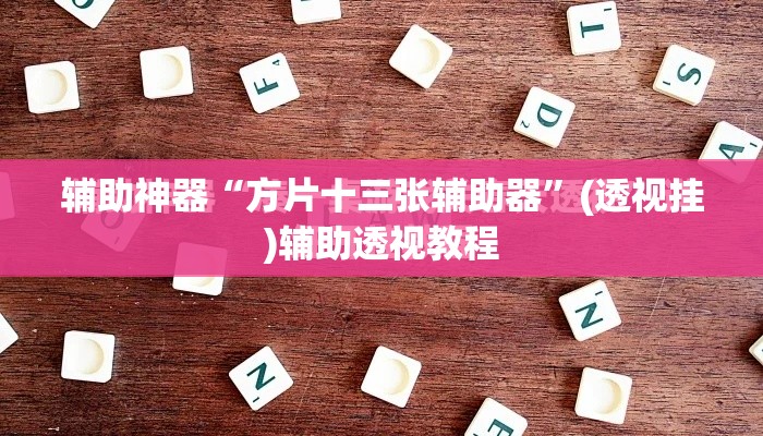 辅助神器“方片十三张辅助器	”(透视挂)辅助透视教程