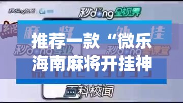 推荐一款“微乐海南麻将开挂神器”(透视挂)辅助透视教程