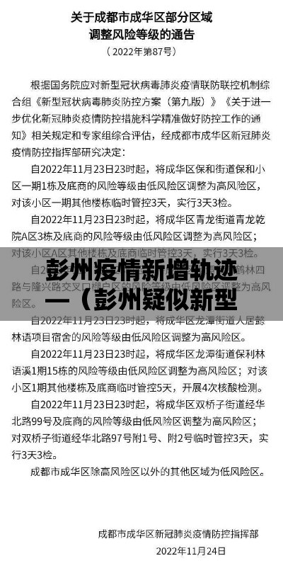彭州疫情新增轨迹—（彭州疑似新型肺炎）