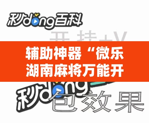 辅助神器“微乐湖南麻将万能开挂器通用版”(透视挂)辅助透视教程