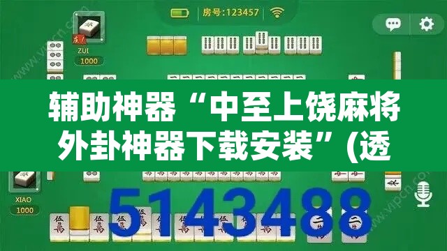 辅助神器“中至上饶麻将外卦神器下载安装”(透视挂)辅助透视教程