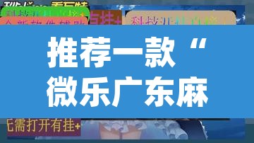 推荐一款“微乐广东麻将万能开挂器”(透视挂)辅助透视教程