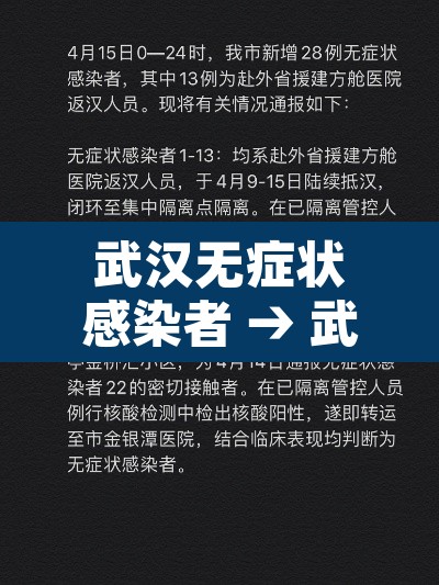 武汉无症状感染者 → 武汉无症状感染者隔离政策