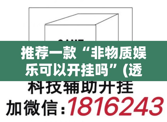 推荐一款“非物质娱乐可以开挂吗	”(透视挂)辅助透视教程