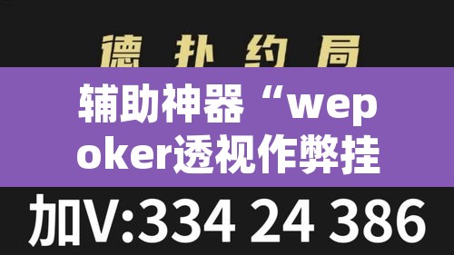 辅助神器“wepoker透视作弊挂教程”(透视挂)辅助透视教程