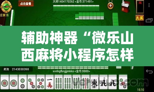 辅助神器“微乐山西麻将小程序怎样免费开挂	”(透视挂)辅助透视教程
