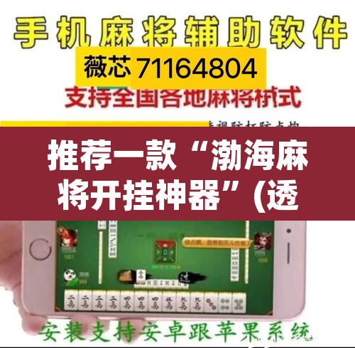 推荐一款“渤海麻将开挂神器”(透视挂)辅助透视教程