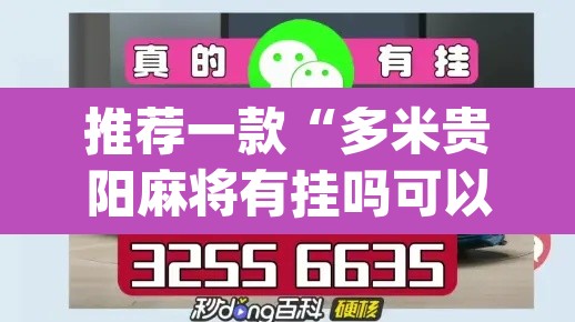 推荐一款“多米贵阳麻将有挂吗可以开挂吗”(透视挂)辅助透视教程