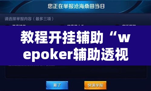 教程开挂辅助“wepoker辅助透视	”(透视挂)辅助透视教程