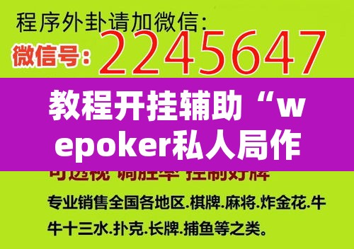 教程开挂辅助“wepoker私人局作弊透视)	”(透视挂)辅助透视教程
