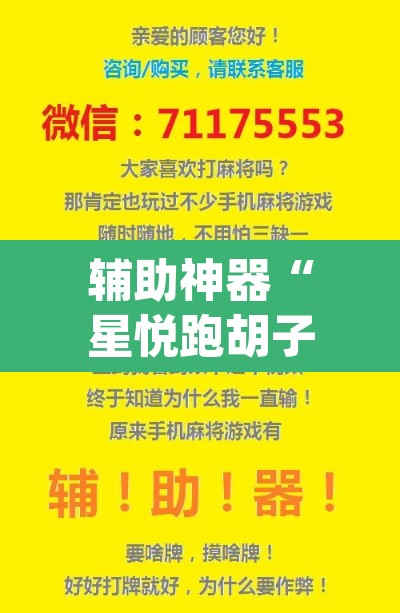 辅助神器“星悦跑胡子辅助软件”(透视挂)辅助透视教程