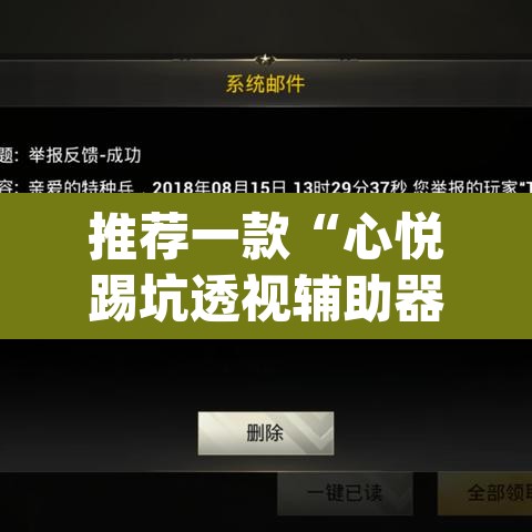 推荐一款“心悦踢坑透视辅助器”(透视挂)辅助透视教程