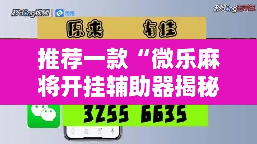 推荐一款“微乐麻将开挂辅助器揭秘	”(透视挂)辅助透视教程