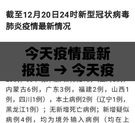 今天疫情最新报道 → 今天疫情最新更新进展播报