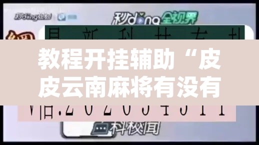 教程开挂辅助“皮皮云南麻将有没有挂	”(透视挂)辅助透视教程