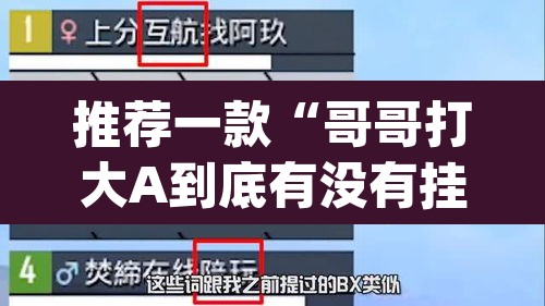 推荐一款“哥哥打大A到底有没有挂	”(透视挂)辅助透视教程