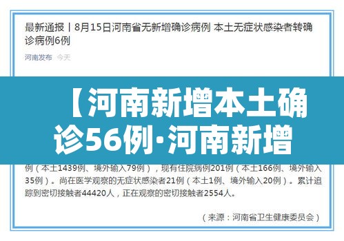 【河南新增本土确诊56例·河南新增本土确诊1例 无症状28例】