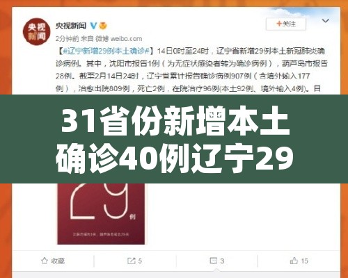 31省份新增本土确诊40例辽宁29例›辽宁省新增本土确诊病例 31省份新增本土确诊40例辽宁29例›辽宁省新增本土确诊病例