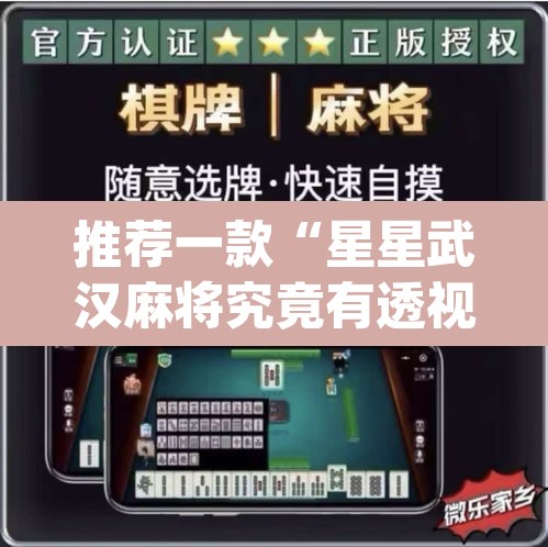 推荐一款“星星武汉麻将究竟有透视挂吗”(透视挂)辅助透视教程