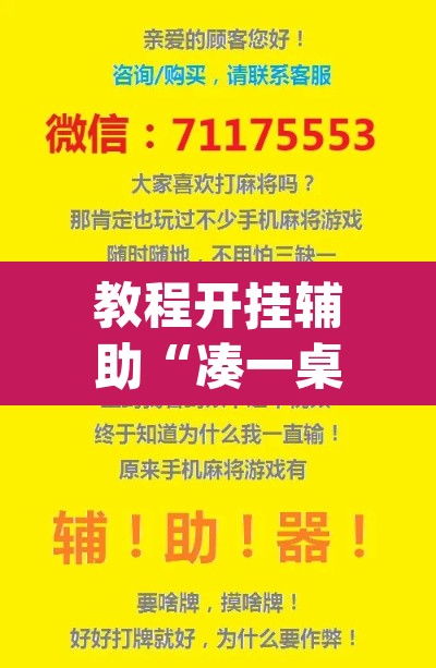 教程开挂辅助“凑一桌游戏开挂辅助器”(透视挂)辅助透视教程