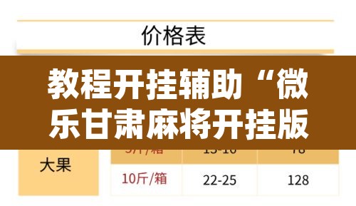 教程开挂辅助“微乐甘肃麻将开挂版本”(透视挂)辅助透视教程