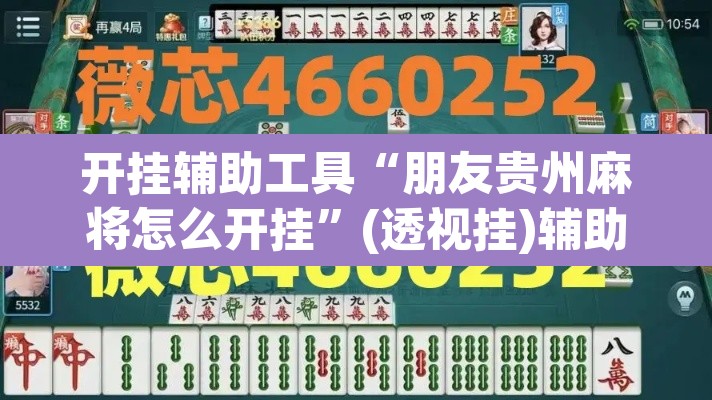 开挂辅助工具“朋友贵州麻将怎么开挂	”(透视挂)辅助透视教程
