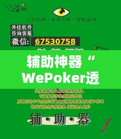 辅助神器“WePoker透视挂作弊下载”附辅助神器开挂脚本详细步骤
