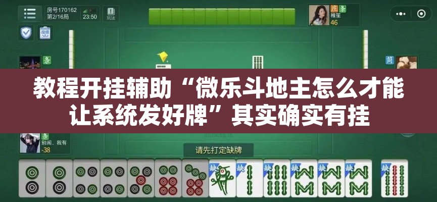 教程开挂辅助“微乐斗地主怎么才能让系统发好牌	”其实确实有挂