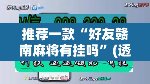 推荐一款“好友赣南麻将有挂吗”(透视挂)辅助透视教程