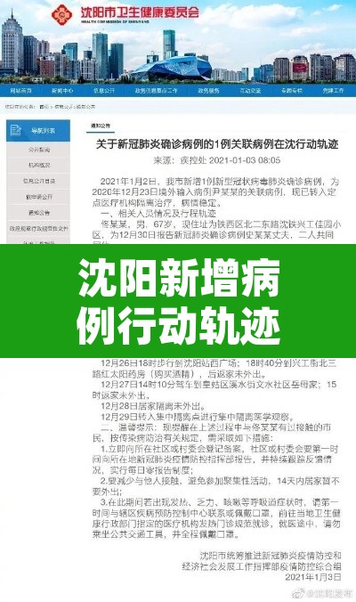 沈阳新增病例行动轨迹公布：沈阳新增病例 行动轨迹