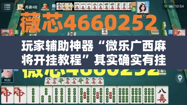 玩家辅助神器“微乐广西麻将开挂教程”其实确实有挂