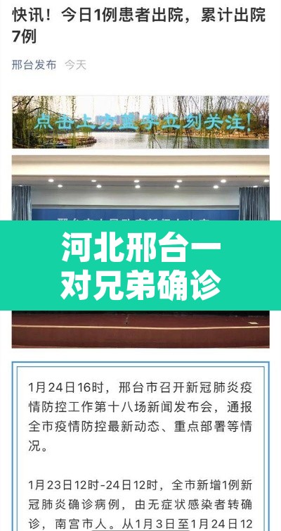 河北邢台一对兄弟确诊曾坐高铁›河北邢台发现一例