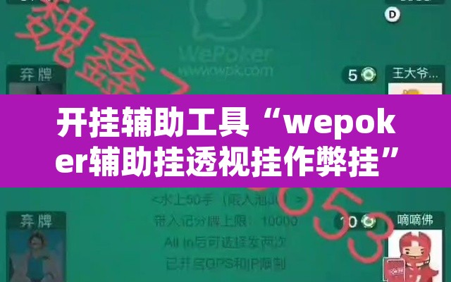 开挂辅助工具“wepoker辅助挂透视挂作弊挂”开挂辅助脚本+详细开挂安装教程