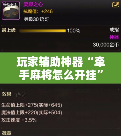玩家辅助神器“牵手麻将怎么开挂”附辅助神器开挂脚本详细步骤