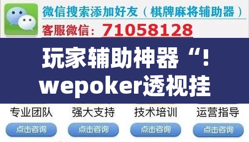 玩家辅助神器“!wepoker透视挂方法”其实确实有挂