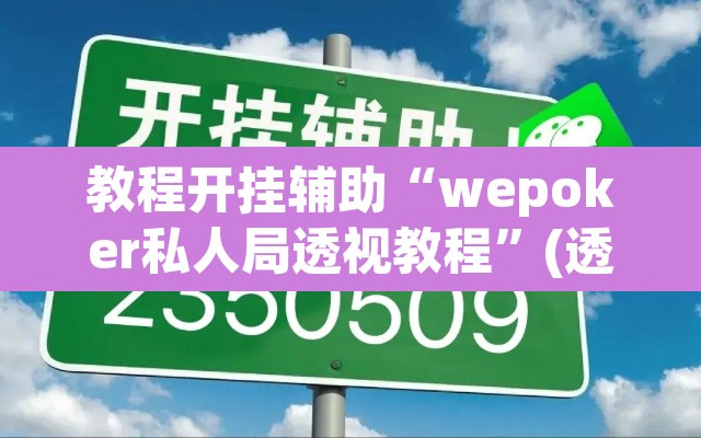 教程开挂辅助“wepoker私人局透视教程	”(透视)其实确实有挂